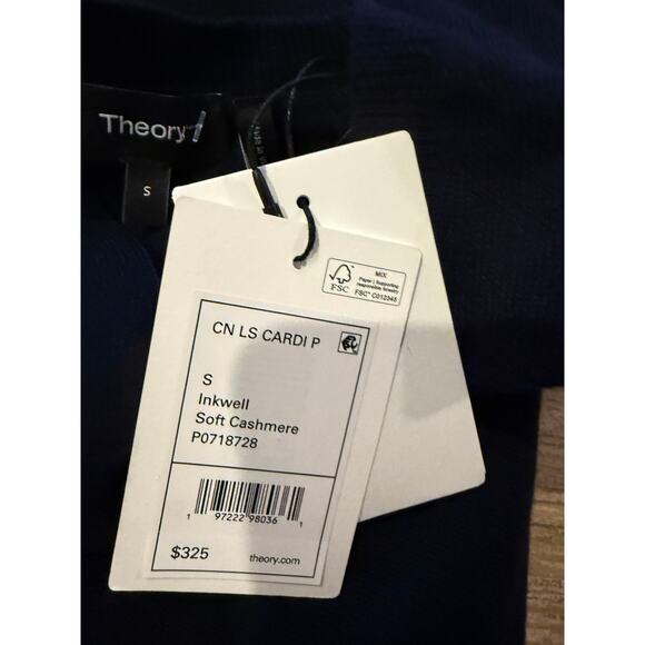 Theory Soft Cashmere Cardigan Sweater Inkwell S - Picture 8 of 10
